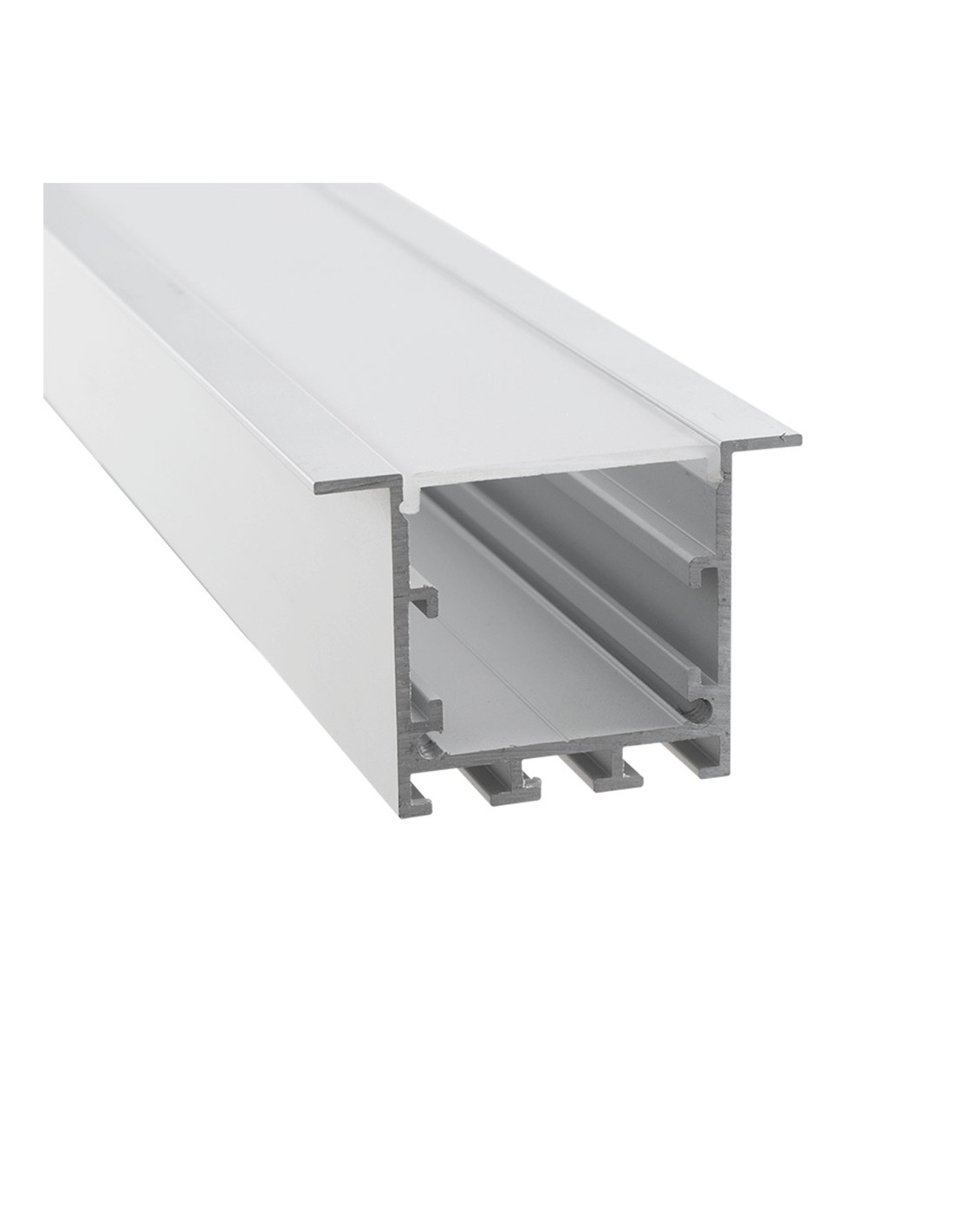 Perfil Aluminio Empotrar 3 Metros Blanco 3000x50x35 Con Difusor Opal