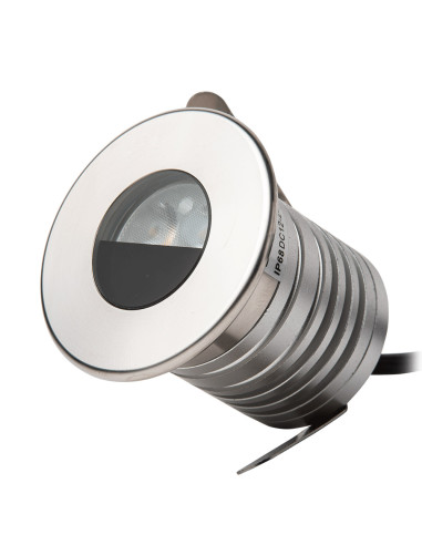 Empotrable suelo led exterior media luna ip67 3w 3000k circular ø48x52mm