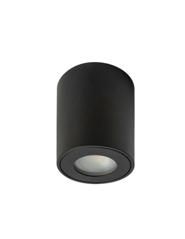 Aro de superficie fijo con cristal ø80x85mm negro redondo ip44