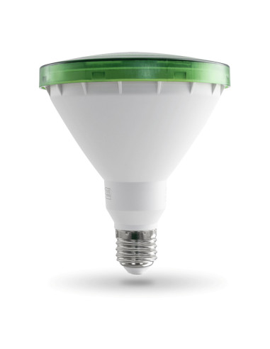 Lámpara led par 38 12w green e27 smd