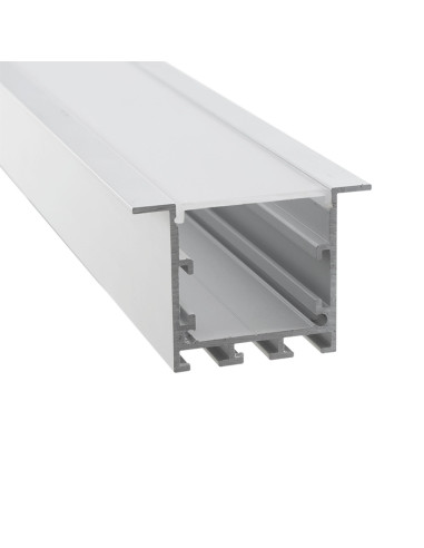 Perfil aluminio empotrar 3 metros blanco 3000x50x35 con difusor opal