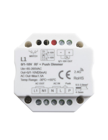 Pastilla regulable led para driver 0 10v con rf 1-10v 85-260v ac o 12 24v 150-360w 1,5a