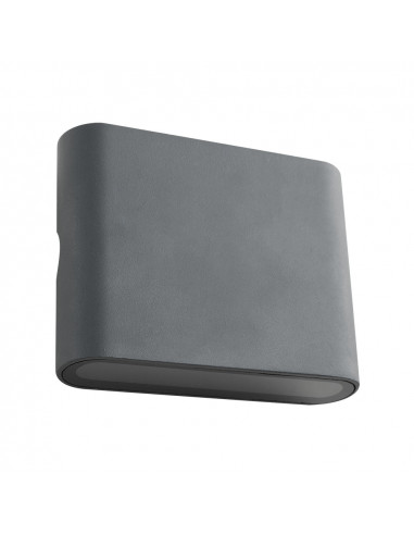 Aplique pared interior exterior arriba abajo 115mm gris 2x3w ip54 4000k 115x90x35