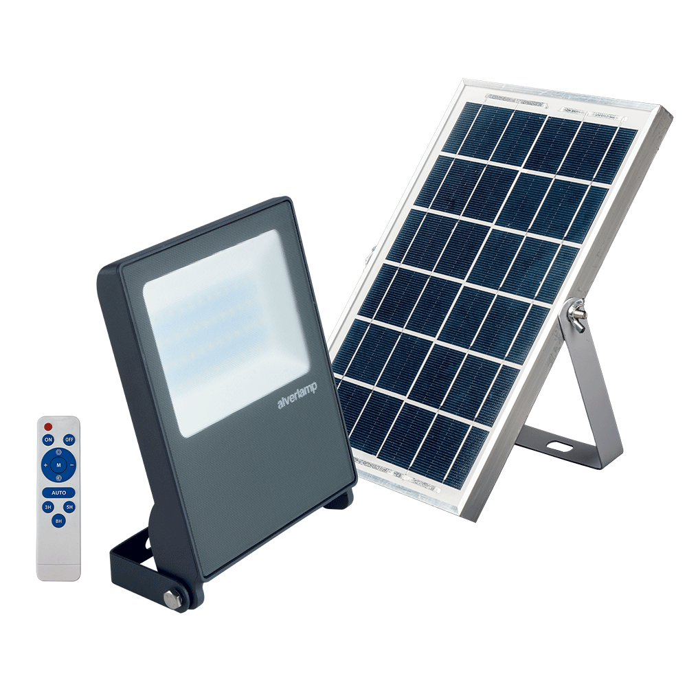 Proyector led solar con mando